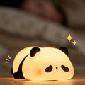 Cute Panda Silicone Night Light for Kids Bedroom - Safe Soft Silicone, 3-Level Dimmable, 30-Min Timer, Rechargeable Bedside Lamp for Nursery, Toddlers, Adults, Cute Animal Decor