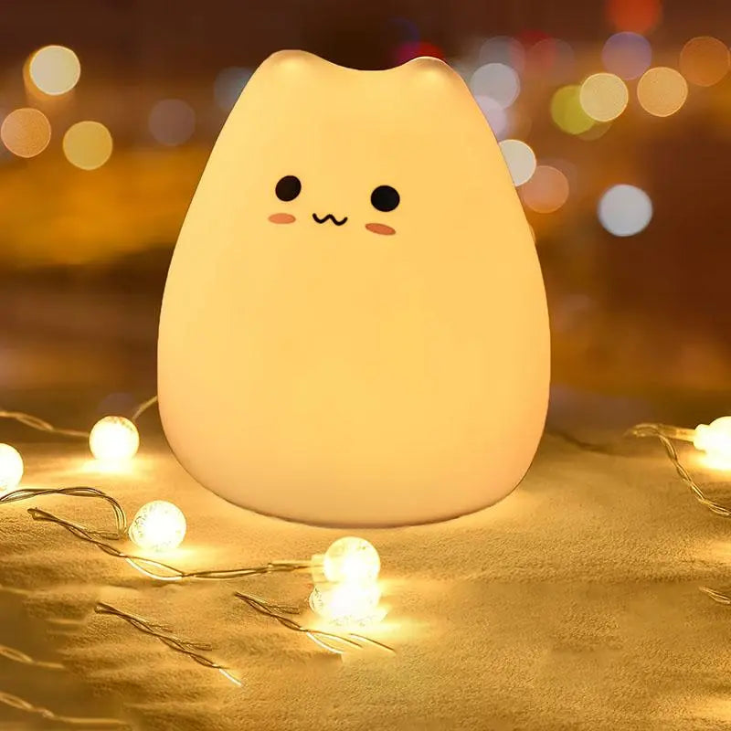 Fall Cute Cat LED Color Night Light, Decorative Night Light, Desktop Atmosphere Bedside Lamp for Bedroom Decoration, LED Desktop Light for Party Festival Birthday Gift, Girls Bedroom Furniture