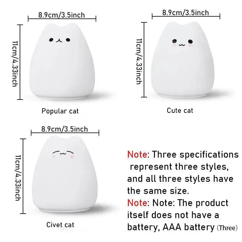 Fall Cute Cat LED Color Night Light, Decorative Night Light, Desktop Atmosphere Bedside Lamp for Bedroom Decoration, LED Desktop Light for Party Festival Birthday Gift, Girls Bedroom Furniture