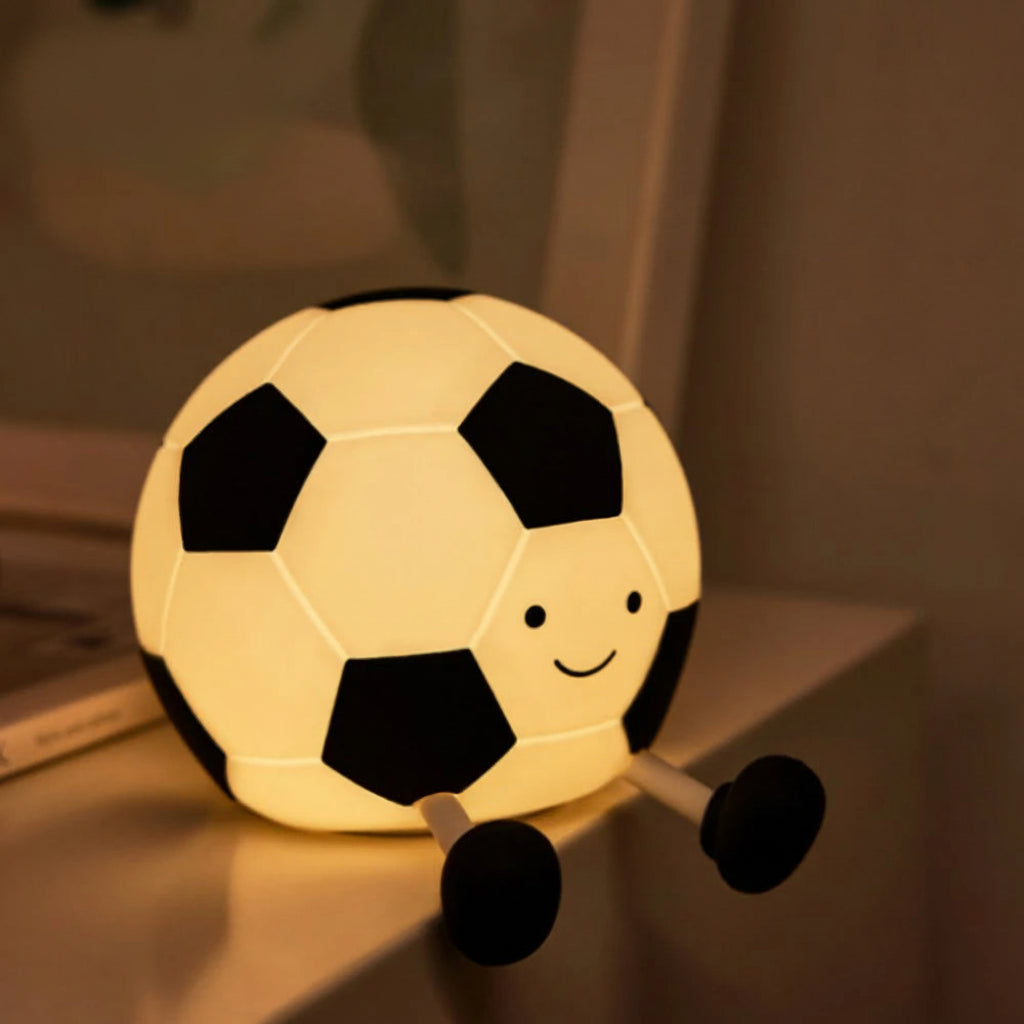 Novelty Football Silicone Night Light Rechargeable Sleeping Night Lamp with 3 Level Dimmable Nursery Bedside Lamp for Room Decor